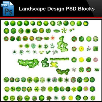 ★Photoshop PSD Blocks-Landscape 2D Tree Design PSD Blocks