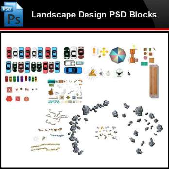 ★Photoshop PSD Blocks-Landscape Car Design PSD Blocks