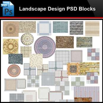 ★Photoshop PSD Blocks-Landscape 2D Paving Design PSD Blocks