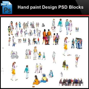 ★Photoshop PSD Blocks-Landscape Hand painted PSD Blocks V3