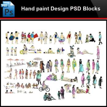 ★Photoshop PSD Blocks-Landscape Hand painted PSD Blocks V5
