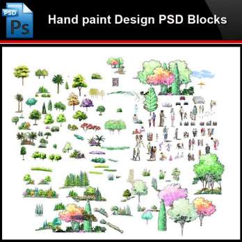★Photoshop PSD Blocks-Landscape Hand painted PSD Blocks V12