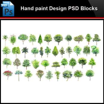 ★Photoshop PSD Blocks-Landscape Hand painted PSD Blocks V18
