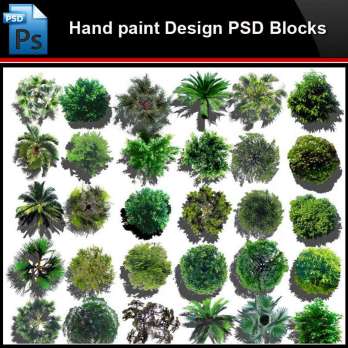 ★Photoshop PSD Blocks-Landscape Hand painted PSD Blocks V23