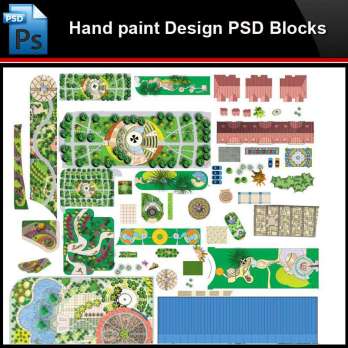 ★Photoshop PSD Blocks-Landscape Hand painted PSD Blocks V26