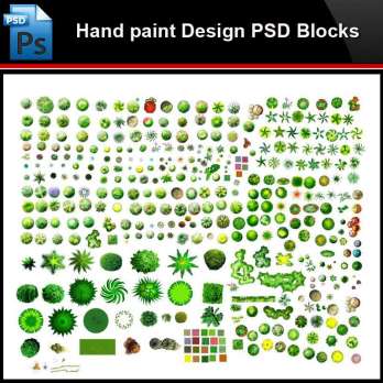 ★Photoshop PSD Blocks-Landscape Hand painted PSD Blocks V29