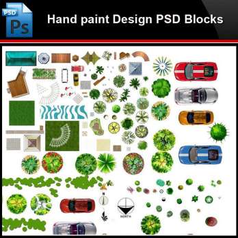 ★Photoshop PSD Blocks-Landscape Hand painted PSD Blocks V30