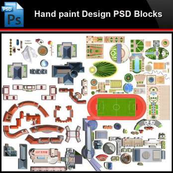 ★Photoshop PSD Blocks-Landscape Hand painted PSD Blocks V31
