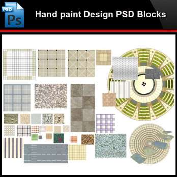★Photoshop PSD Blocks-Landscape Hand painted PSD Blocks V33
