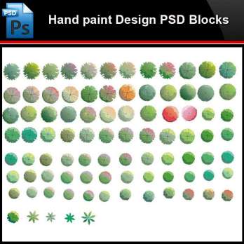 ★Photoshop PSD Blocks-Landscape Hand painted PSD Blocks V38