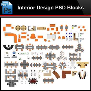 ★Photoshop PSD Blocks-Interior Design -Office PSD Blocks