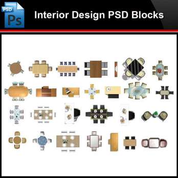 ★Photoshop PSD Blocks-Interior Design Desk & Chair PSD Blocks V3