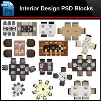 ★Photoshop PSD Blocks-Interior Design Desk & Chair PSD Blocks V4