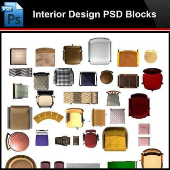 ★Photoshop PSD Blocks-Interior Design Desk & Chair PSD Blocks V5