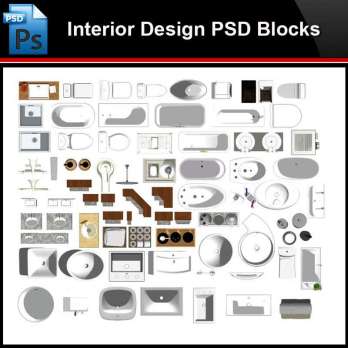 ★Photoshop PSD Blocks-Interior Design -Bathroom PSD Blocks V1