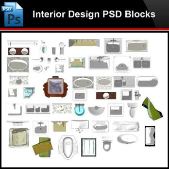 ★Photoshop PSD Blocks-Interior Design -Bathroom PSD Blocks V2