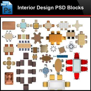 ★Photoshop PSD Blocks-Interior Design Desk & Chair PSD Blocks V6
