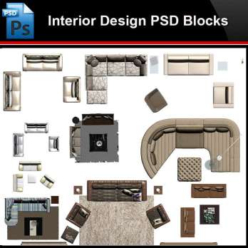 ★Photoshop PSD Blocks-Interior Design Sofa PSD Blocks