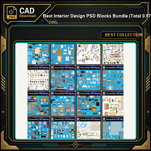★Best Interior Design PSD Blocks Bundle (Total 0.57GB PSD Files -Over 1000 PSD Blocks💎💎)