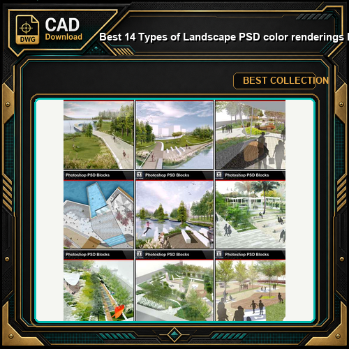 ★Best 14 Types of Landscape PSD color renderings Bundle (Total 0.94GB PSD Files -Best Recommanded!!💎💎)