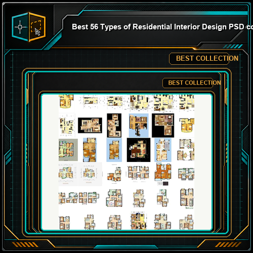 ★Best 56 Types of Residential Interior Design PSD color plans Bundle (Total 0.9GB PSD Files -Recommanded!!💎💎)