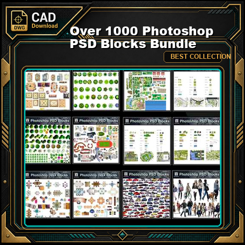 Over 1000 Photoshop PSD Blocks Bundle