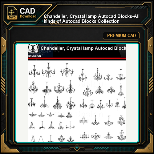 ★【 Chandelier, Crystal lamp Autocad Blocks】-All kinds of Autocad Blocks Collection