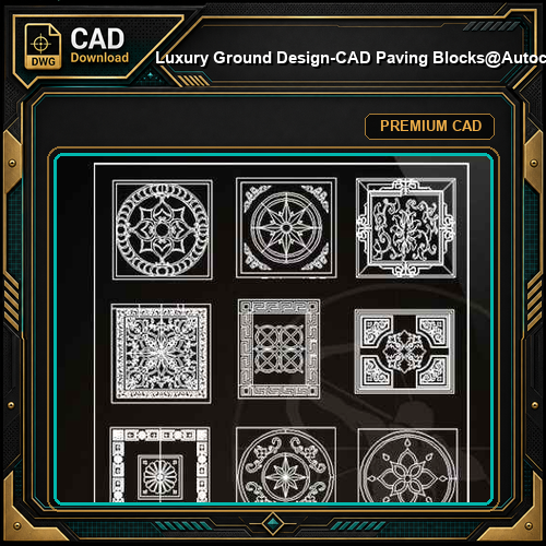 ★【 Luxury Ground Design-CAD Paving Blocks】@Autocad Decoration Blocks,Drawings,CAD Details,Elevation