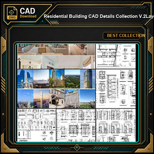 ★【Residential Building CAD Details Collection V.2】Layout,Lobby,Room design,Public facilities,Counter@Autocad Blocks,Drawings,CAD Details,Elevation