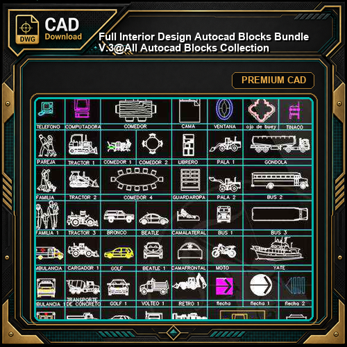 ★【 Full Interior Design Autocad Blocks Bundle V.3】@All Autocad Blocks Collection