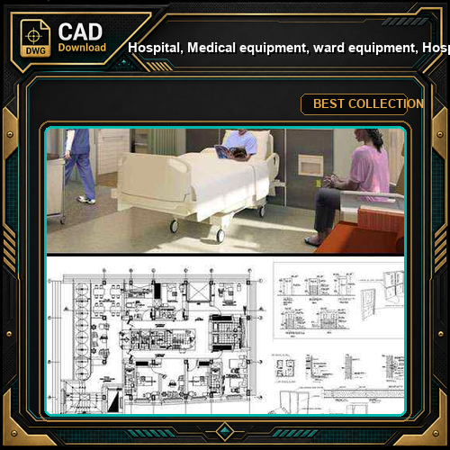★【Hospital, Medical equipment, ward equipment, Hospital beds,Hospital design,Treatment room CAD Design Drawings V.2】@Autocad Blocks,Drawings,CAD Details,Elevation