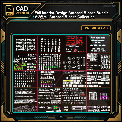 ★【 Full Interior Design Autocad Blocks Bundle V.2】@All Autocad Blocks Collection