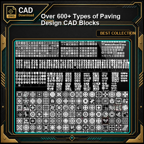 Over 600+ Types of Paving Design CAD Blocks