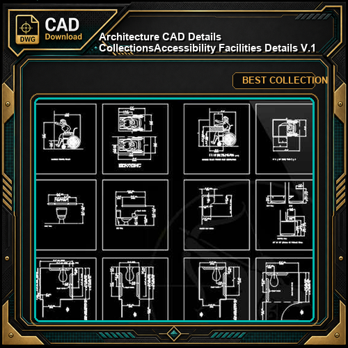 【Architecture CAD Details Collections】Accessibility Facilities Details V.1