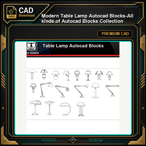 ★【 Modern Table Lamp Autocad Blocks】-All kinds of Autocad Blocks Collection