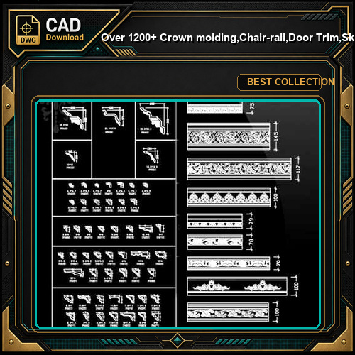 Over 1200+ Crown molding,Chair-rail,Door Trim,Skirting Board,Corner Post,Plain Molding