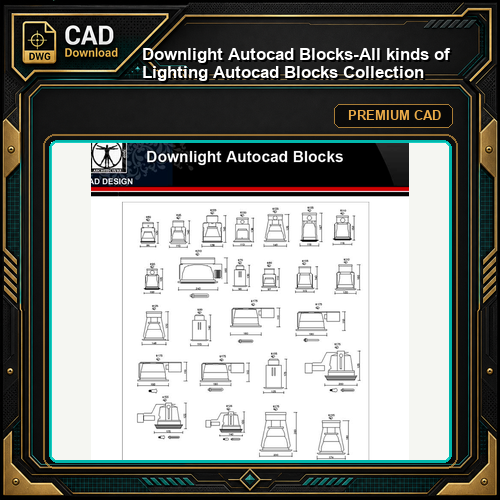 ★【Downlight Autocad Blocks】-All kinds of Lighting Autocad Blocks Collection