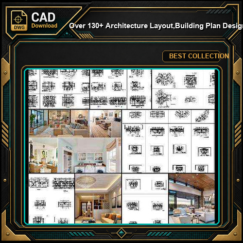 ★【Over 130+ Architecture Layout,Building Plan Design CAD Design,Details Collection】Residential Building Plan@Autocad Blocks,Drawings,CAD Details,Elevation