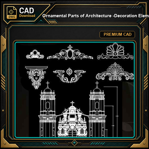 ★【Ornamental Parts of Architecture -Decoration Element CAD Blocks V.6】@Autocad Decoration Blocks,Drawings,CAD Details,Elevation