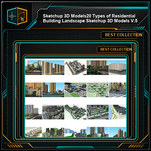 ★【Sketchup 3D Models】20 Types of Residential Building Landscape Sketchup 3D Models V.5