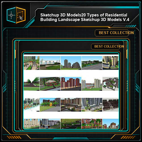 ★【Sketchup 3D Models】20 Types of Residential Building Landscape Sketchup 3D Models  V.4