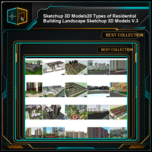 ★【Sketchup 3D Models】20 Types of Residential Building Landscape Sketchup 3D Models V.3