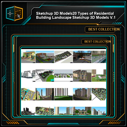 ★【Sketchup 3D Models】20 Types of Residential Building Landscape Sketchup 3D Models V.1