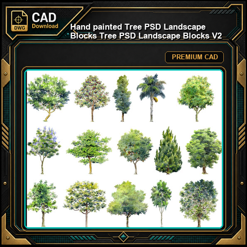 ★【 Hand painted Tree PSD Landscape Blocks 】Tree PSD Landscape Blocks V2
