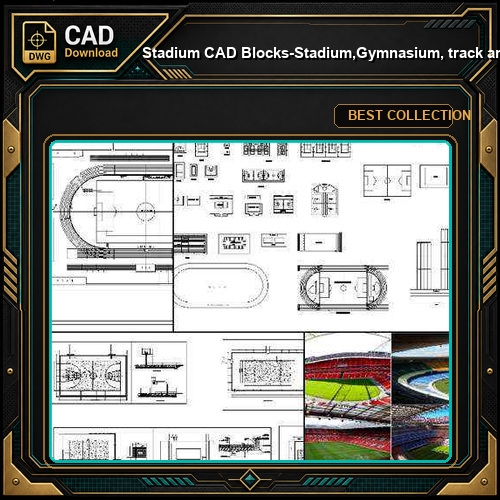 ★【Stadium CAD Blocks-Stadium,Gymnasium, track and field, playground, sports hall】@basketball court, tennis court, badminton court, long jump, high jump ,CAD Blocks,Autocad Blocks,Drawings,CAD Details