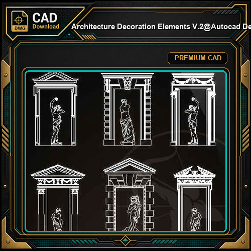 ★【 Architecture Decoration Elements V.2】@Autocad Decoration Blocks,Drawings,CAD Details,Elevation