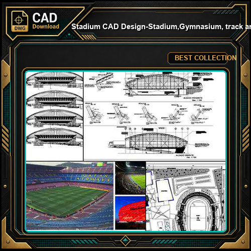 ★【Stadium CAD Design-Stadium,Gymnasium, track and field, playground, sports hall】@CAD Blocks,Autocad Blocks,Drawings,CAD Details