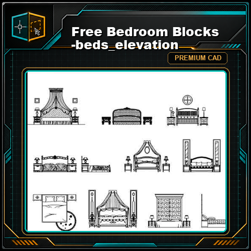 Free Bedroom Blocks -beds_elevation