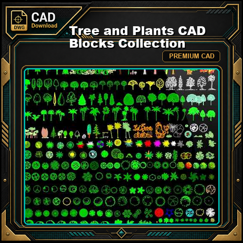 Tree and Plants CAD Blocks Collection