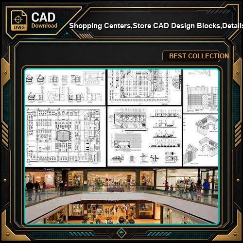 ★【Shopping Centers,Store CAD Design Blocks,Details Bundle】@Shopping centers, department stores, boutiques, clothing stores, women's wear, men's wear, store design-Autocad Blocks,Drawings,CAD Details